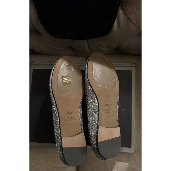 NWB $377 Chiara Ferragni Glitter Argent Wink Flat Shoes Silver Size 10 - Picture 9 of 11